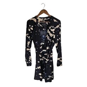 Maison Cinqcent Tie Dye 500 Black Navy White Tie Jacket Cardi Long Length Sz M